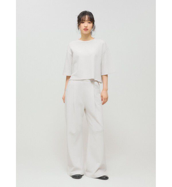 MIDIUMISOLID「MIDIUMISOLID for Ladies スウェットショートプルオーバー」|Tシャツ・カットソー|