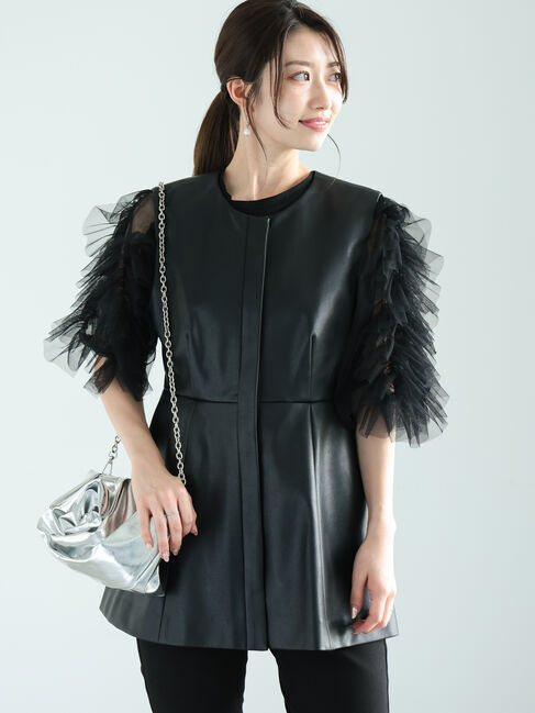 Te chichi「ファブリックアソートペプラムジレ」|ダウンベスト・ベスト|