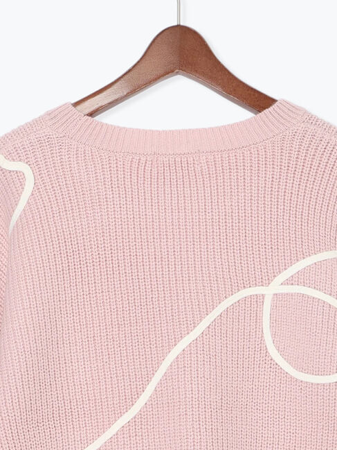 Te chichi TERRASSE「畦編みコード刺繍ニットプルオーバー」|ニット・セーター|