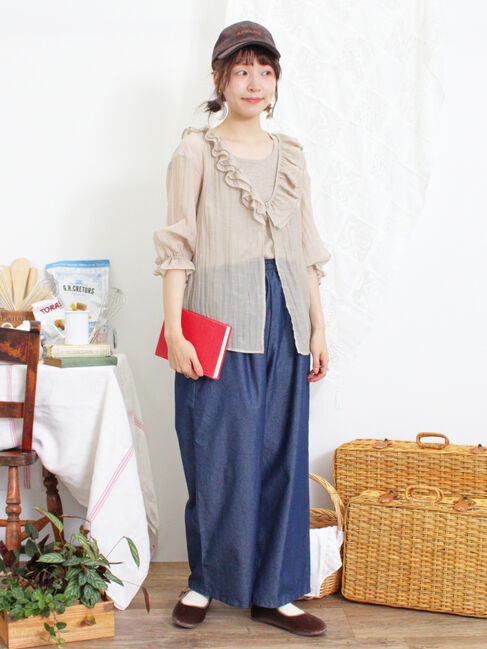 Samansa Mos2「【M/Lサイズ】デニムイージーストレートパンツ」|その他|