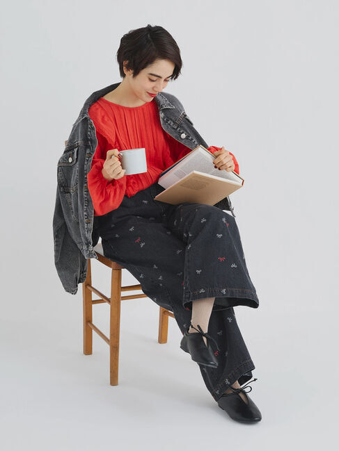 Samansa Mos2「【M/Lサイズ】ホックタックデニムパンツ」|その他|