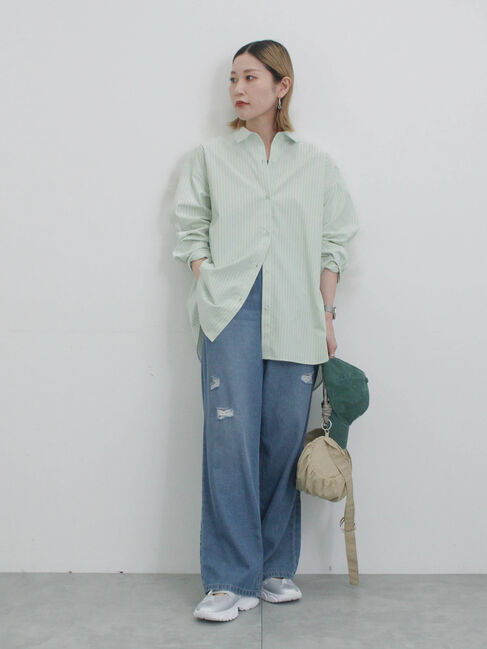 Samansa Mos2 blue「【イージーケア】マルチスタイルシャツ」|シャツ・ブラウス|