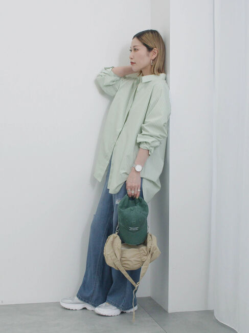 Samansa Mos2 blue「【イージーケア】マルチスタイルシャツ」|シャツ・ブラウス|