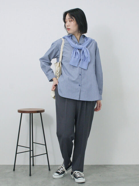 Samansa Mos2 blue「【イージーケア】マルチスタイルシャツ」|シャツ・ブラウス|