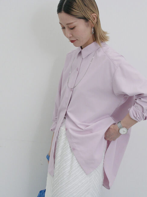 Samansa Mos2 blue「【イージーケア】マルチスタイルシャツ」|シャツ・ブラウス|