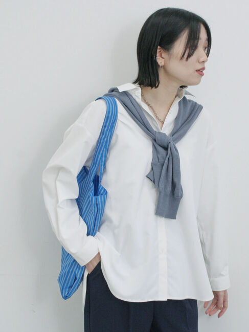 Samansa Mos2 blue「【イージーケア】マルチスタイルシャツ」|シャツ・ブラウス|