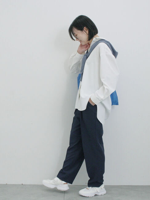 Samansa Mos2 blue「【イージーケア】マルチスタイルシャツ」|シャツ・ブラウス|