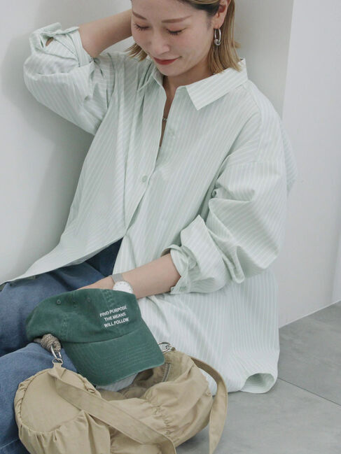 Samansa Mos2 blue「【イージーケア】マルチスタイルシャツ」|シャツ・ブラウス|