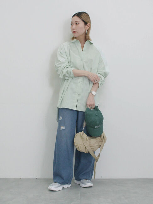 Samansa Mos2 blue「【イージーケア】マルチスタイルシャツ」|シャツ・ブラウス|