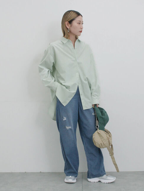 Samansa Mos2 blue「【イージーケア】マルチスタイルシャツ」|シャツ・ブラウス|