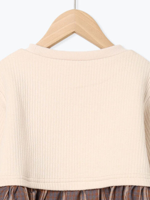  「チェック切替ペプラムトレーナー」|Tシャツ・カットソー|