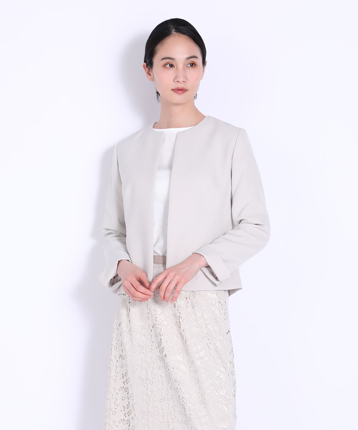 7-IDconcept.「ノーカラージャケット」|ノーカラージャケット|ベージュ2