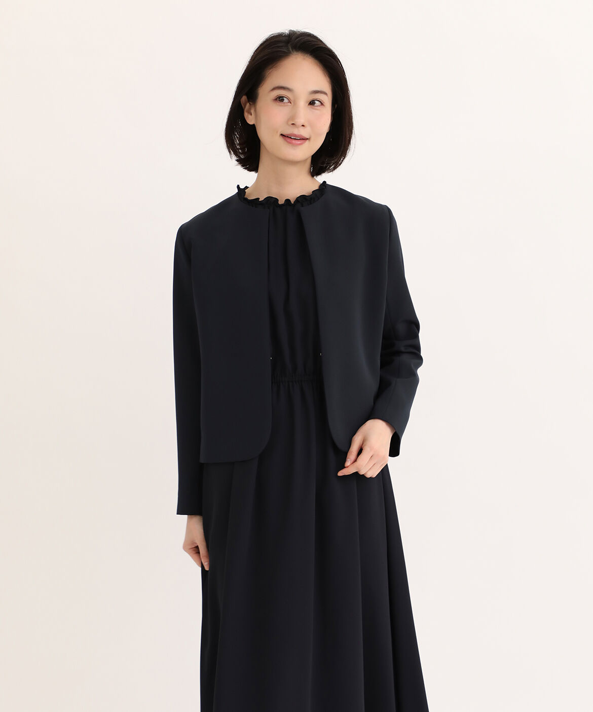 7-IDconcept.「ノーカラージャケット」|ノーカラージャケット|ネイビー