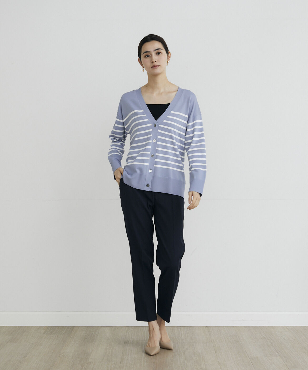 7-IDconcept.「ボーダー柄カーディガン」|カーディガン|