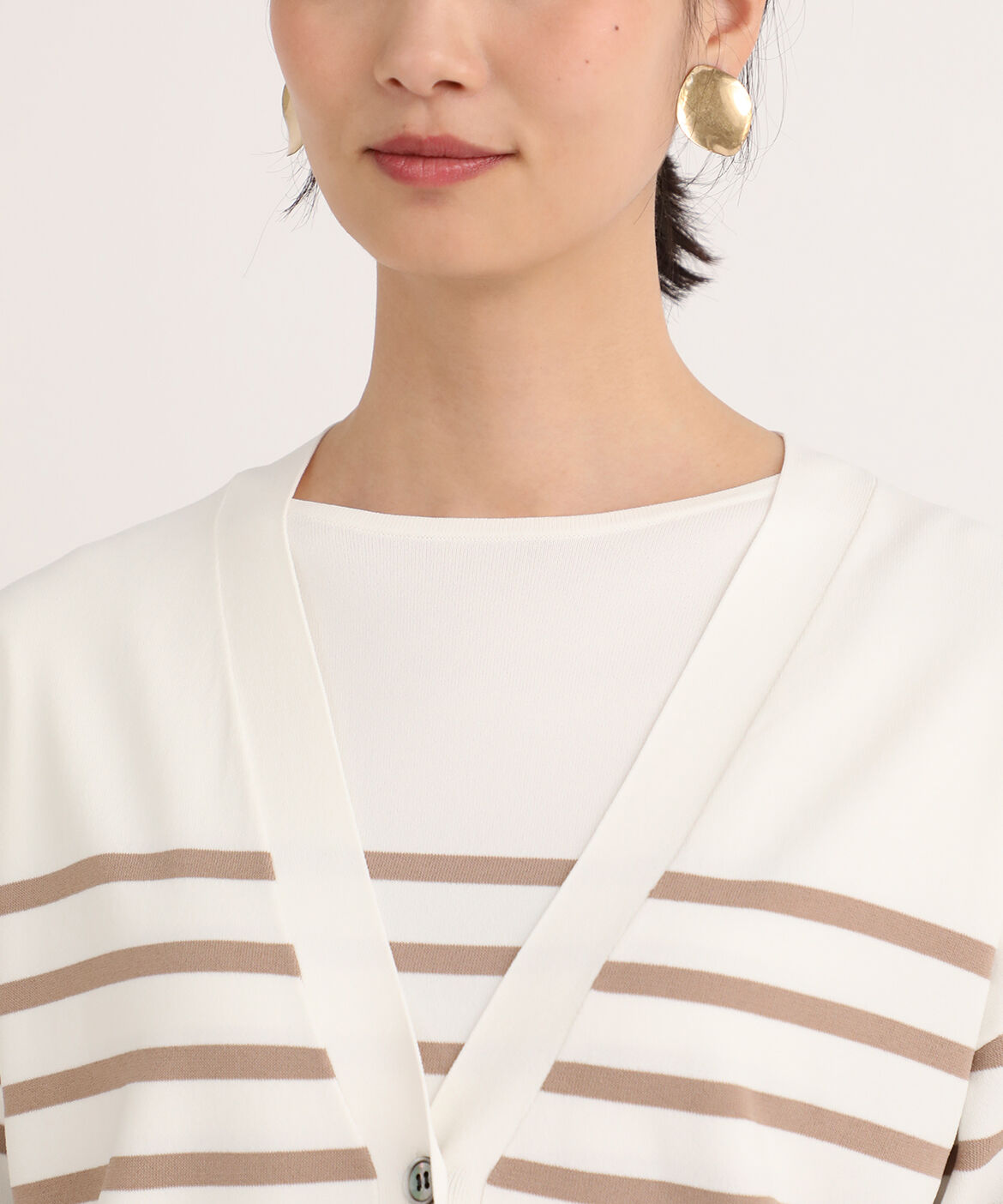 7-IDconcept.「ボーダー柄カーディガン」|カーディガン|