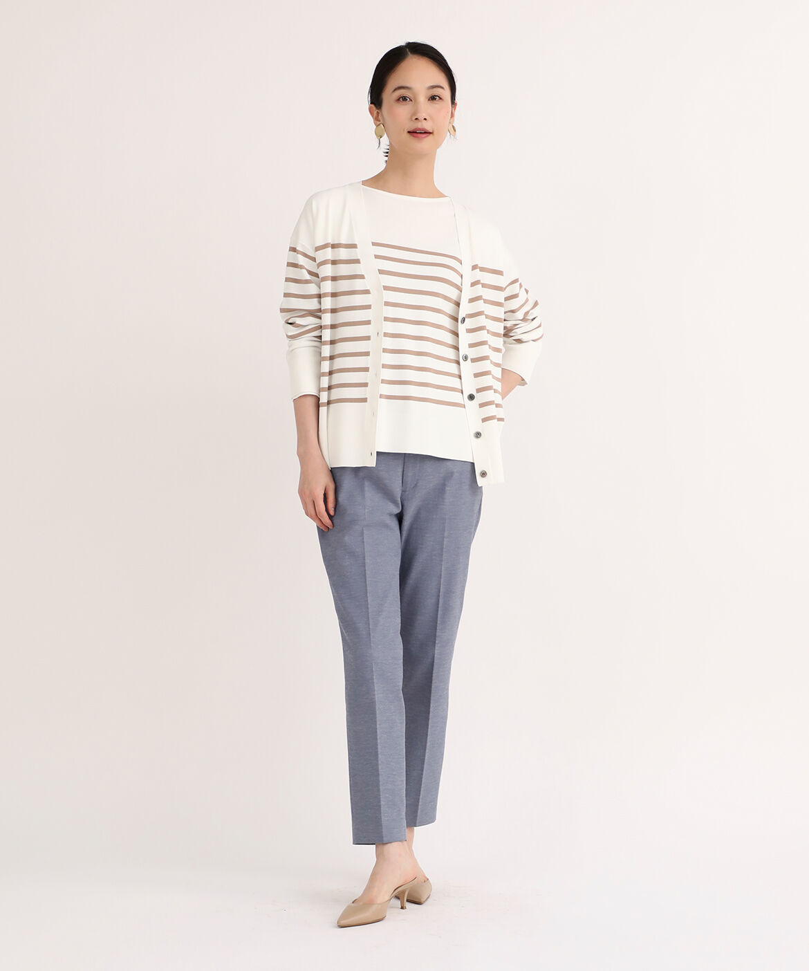 7-IDconcept.「ボーダー柄カーディガン」|カーディガン|