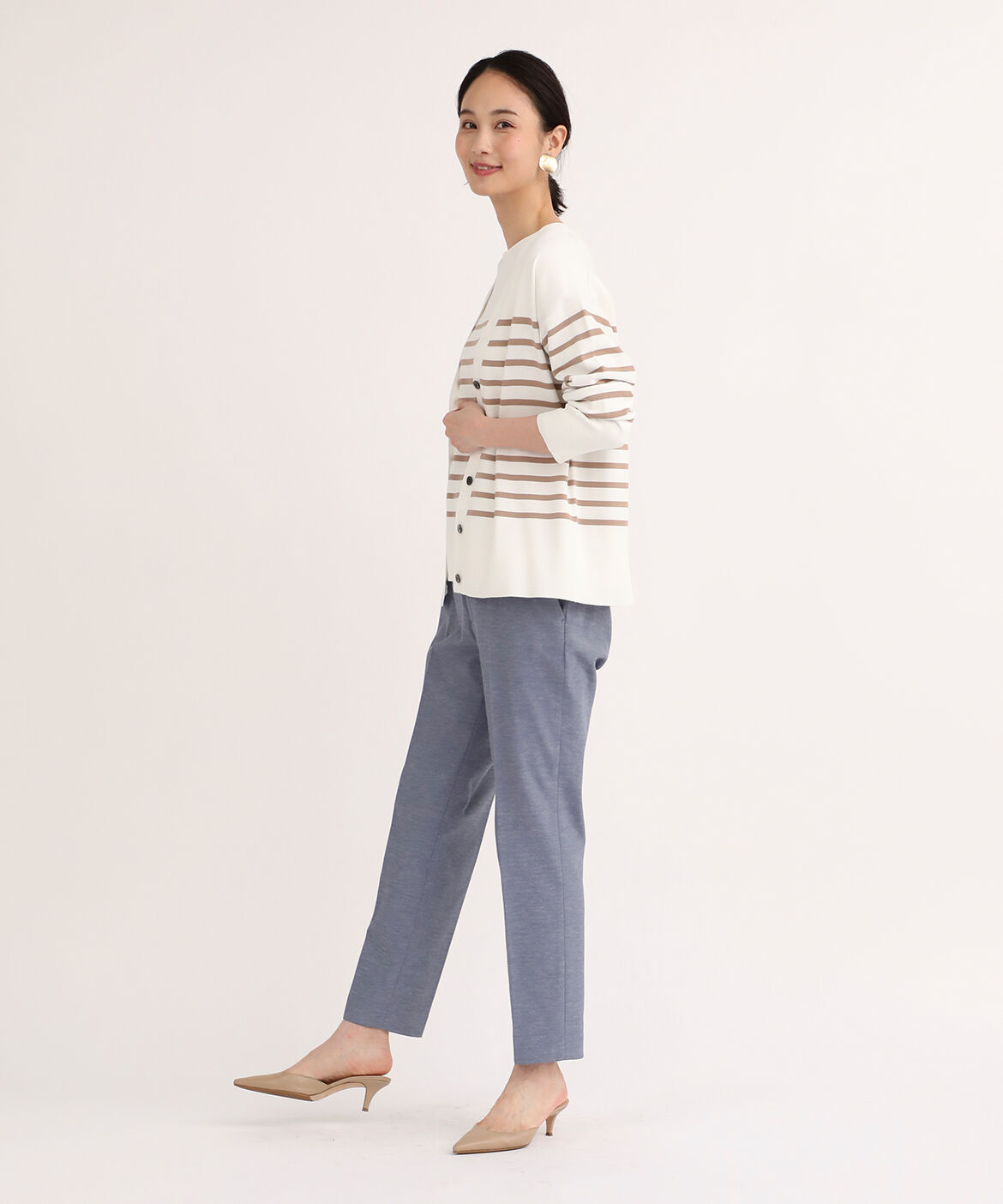 7-IDconcept.「ボーダー柄カーディガン」|カーディガン|