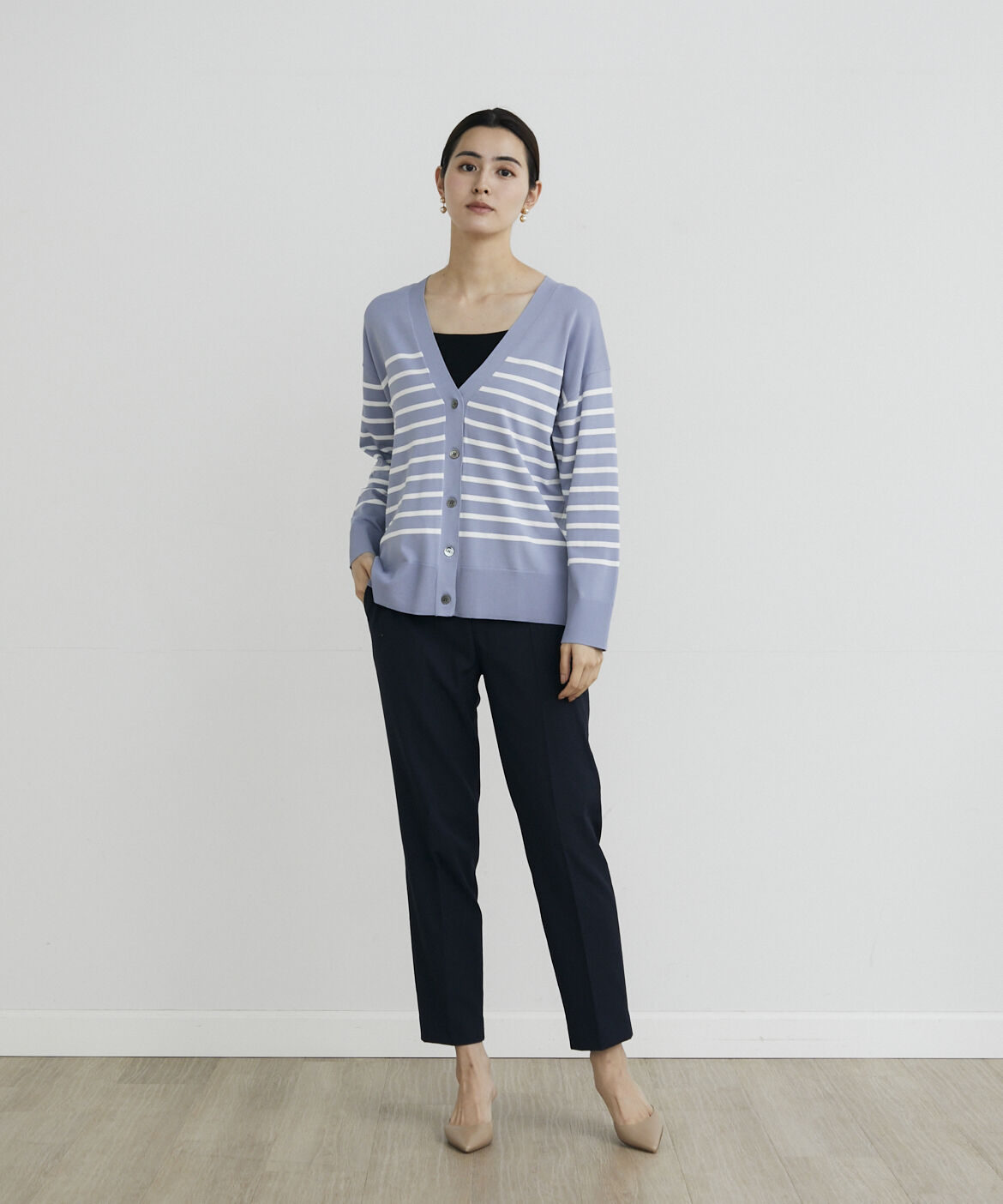 7-IDconcept.「ボーダー柄カーディガン」|カーディガン|