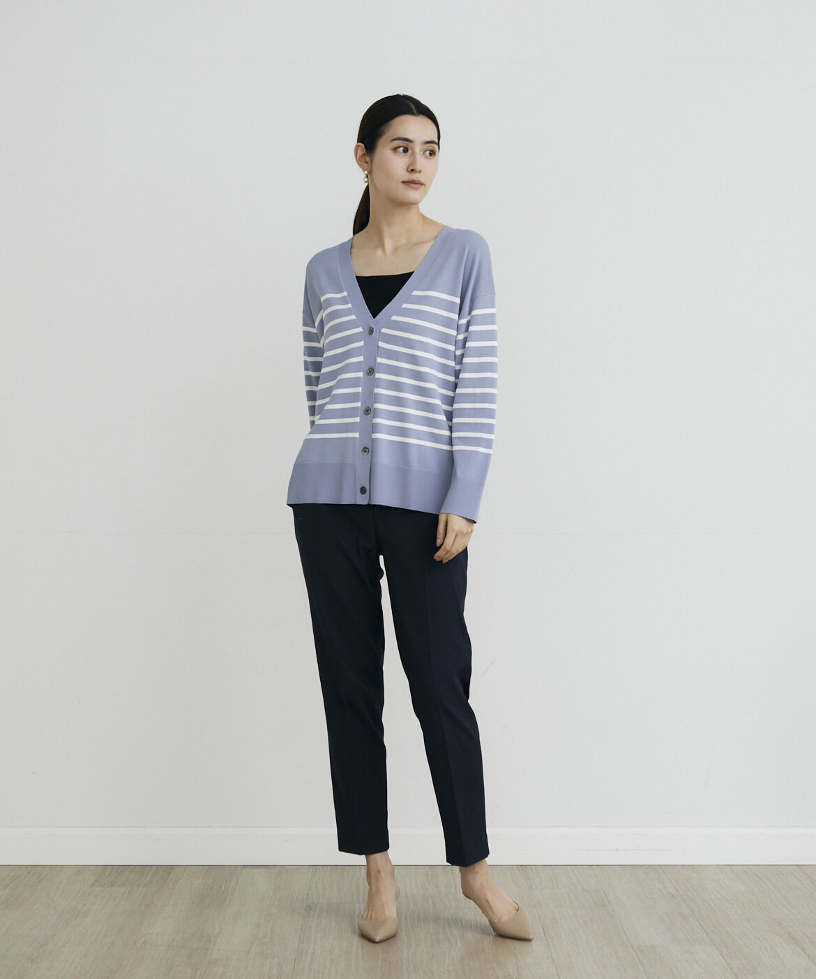 7-IDconcept.「ボーダー柄カーディガン」|カーディガン|