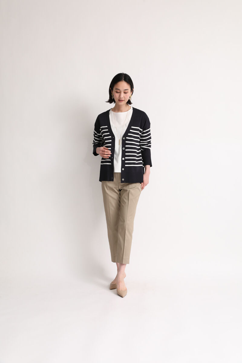 7-IDconcept.「ボーダー柄カーディガン」|カーディガン|