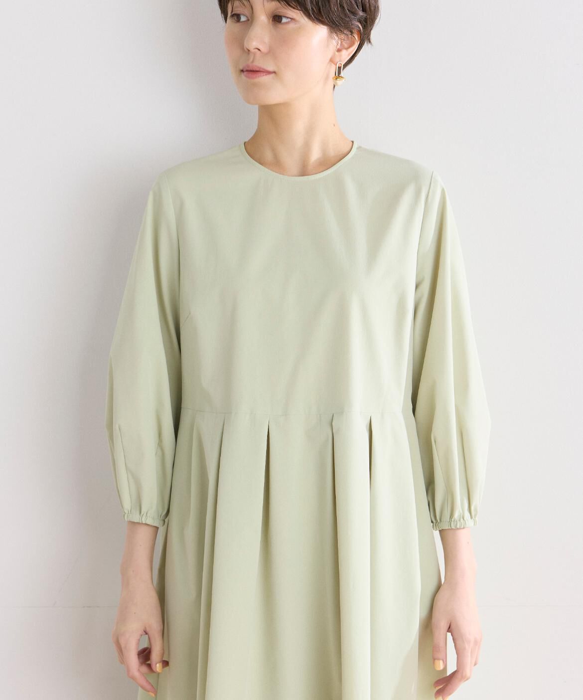 7-IDconcept.「《大きいサイズ》コットンライクウエスト切替ワンピース」|ワンピース|