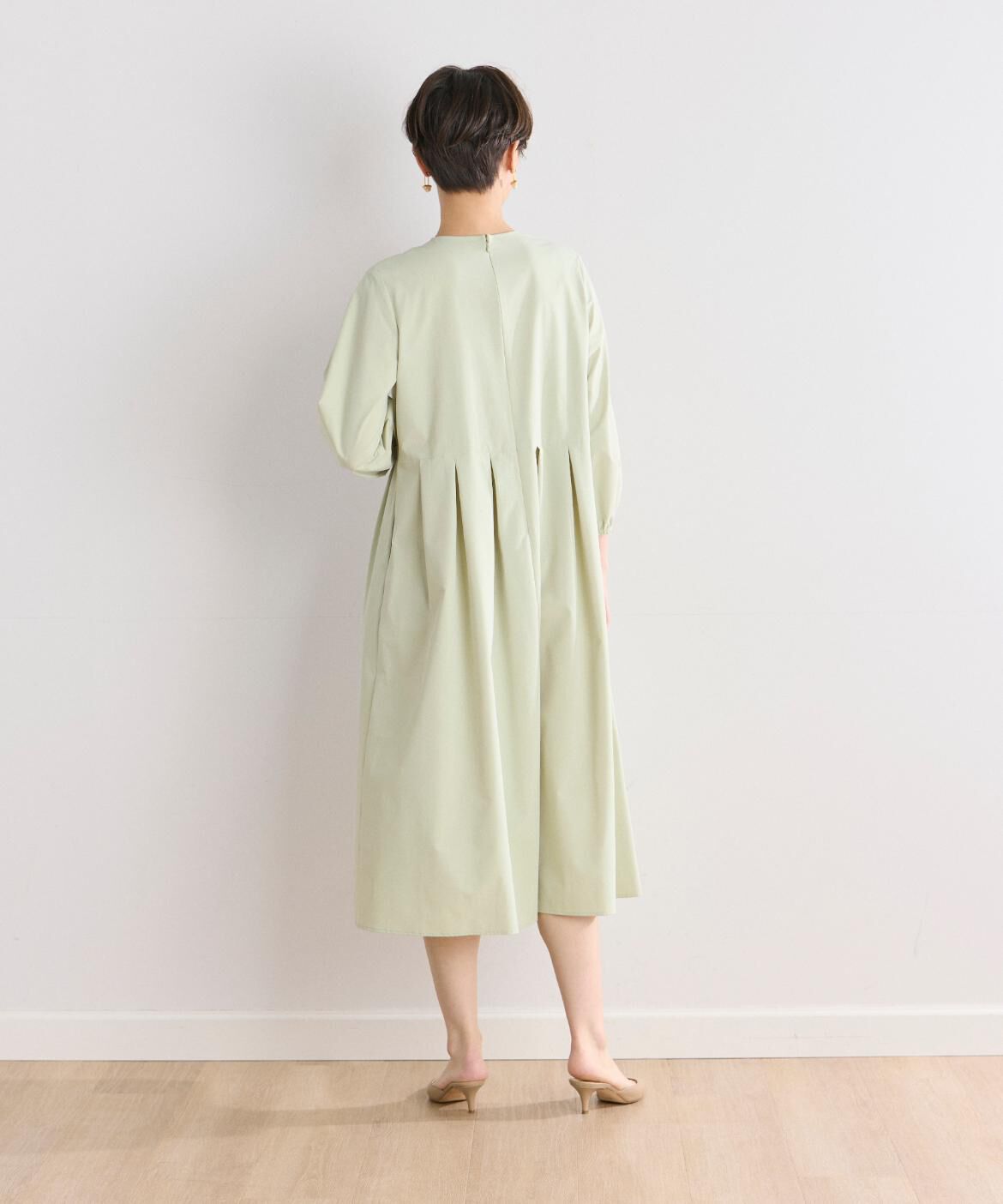 7-IDconcept.「《大きいサイズ》コットンライクウエスト切替ワンピース」|ワンピース|