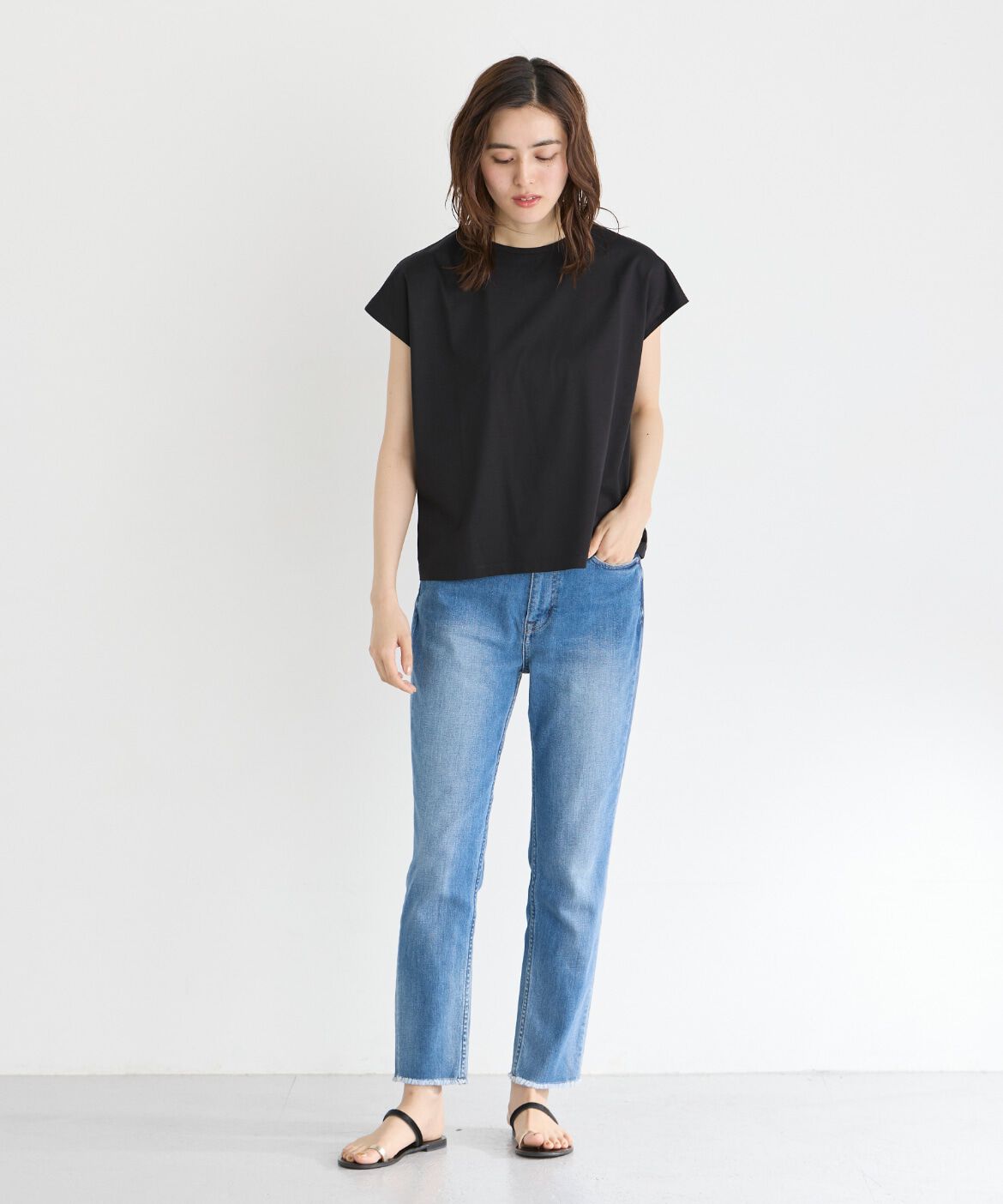 7-IDconcept.「フレンチスリーブクルーネックカットソー」|Tシャツ・カットソー|