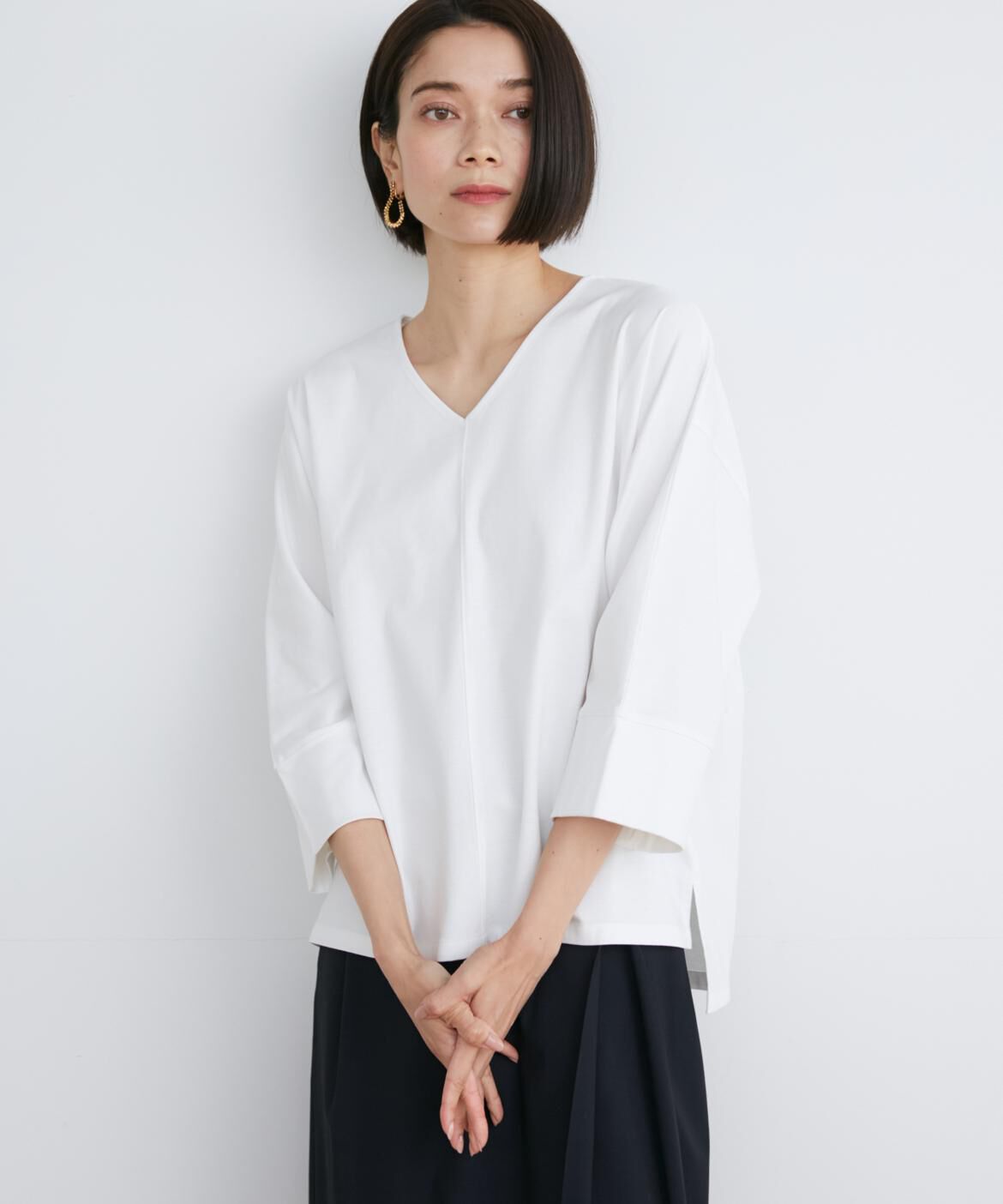 INED「Vネックドルマンカットソー」|Tシャツ・カットソー|