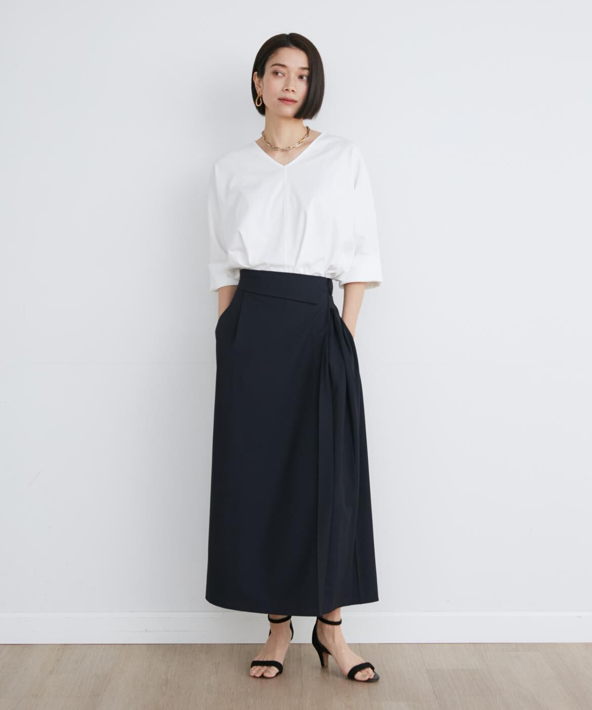 INED「Vネックドルマンカットソー」|Tシャツ・カットソー|