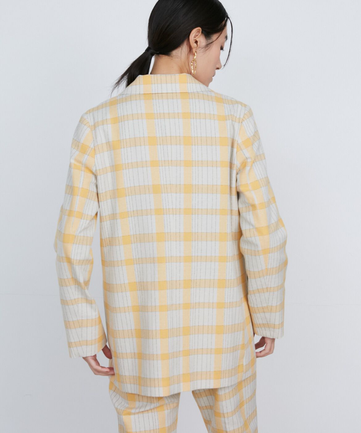 INED「《大きいｻｲｽﾞ》ﾌﾞｯﾁｬｰ織ﾀﾞﾌﾞﾙﾌﾞﾚｽﾄｼﾞｬｹｯﾄ《l」|テーラードジャケット|