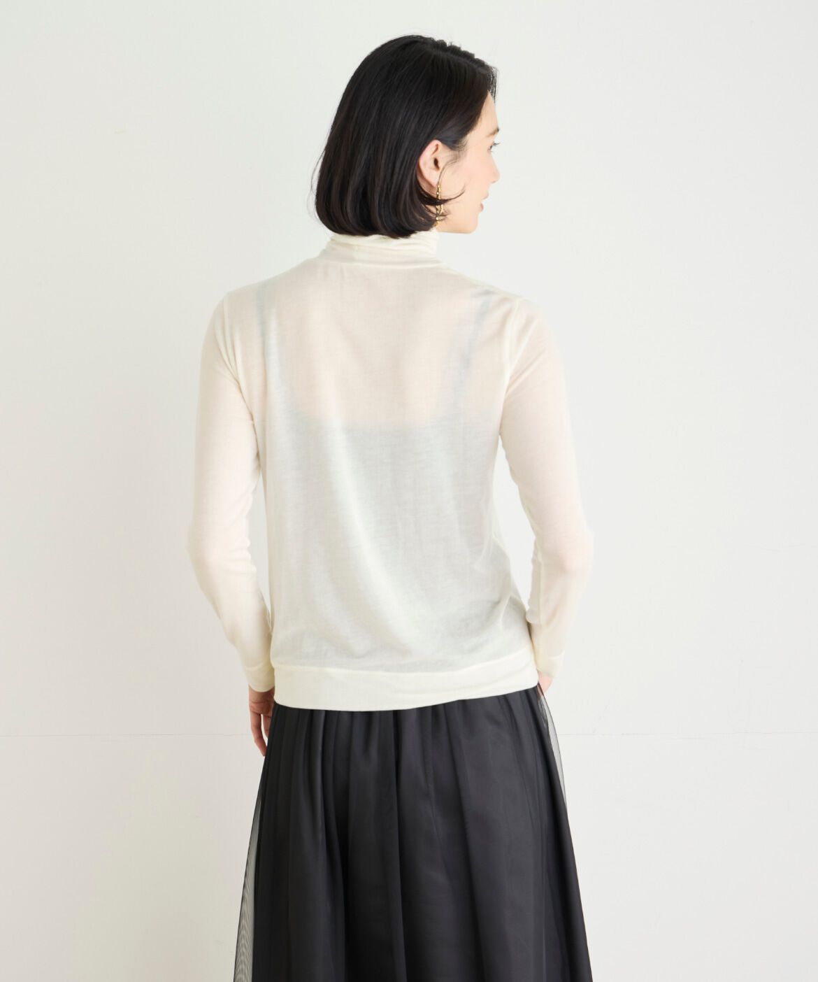 7-IDconcept.「カシミアシルク混ハイネックカットソー」|Tシャツ・カットソー|