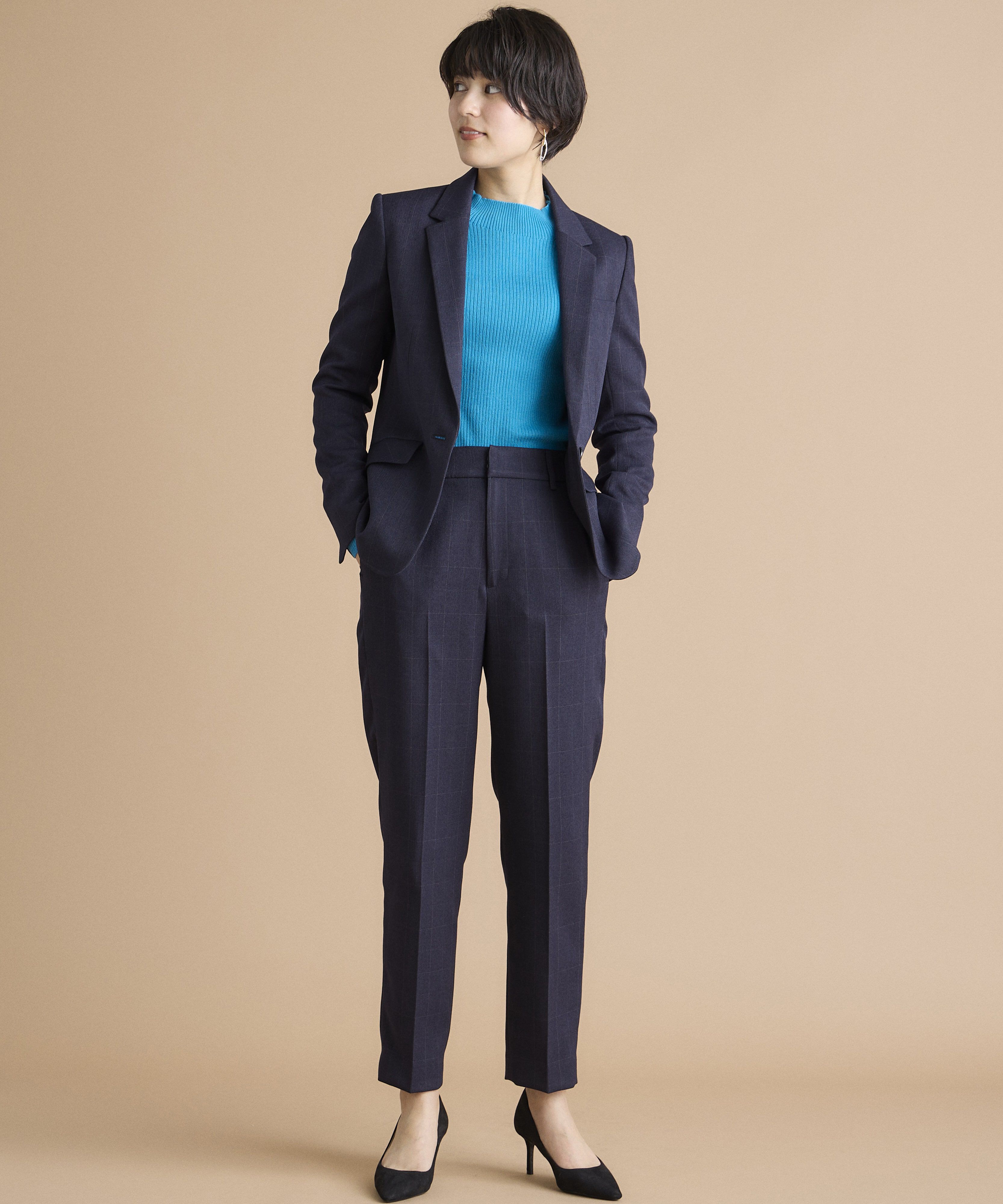 INED「《INED CLARO》ウールライクウィンドペンジャケット」|テーラードジャケット|