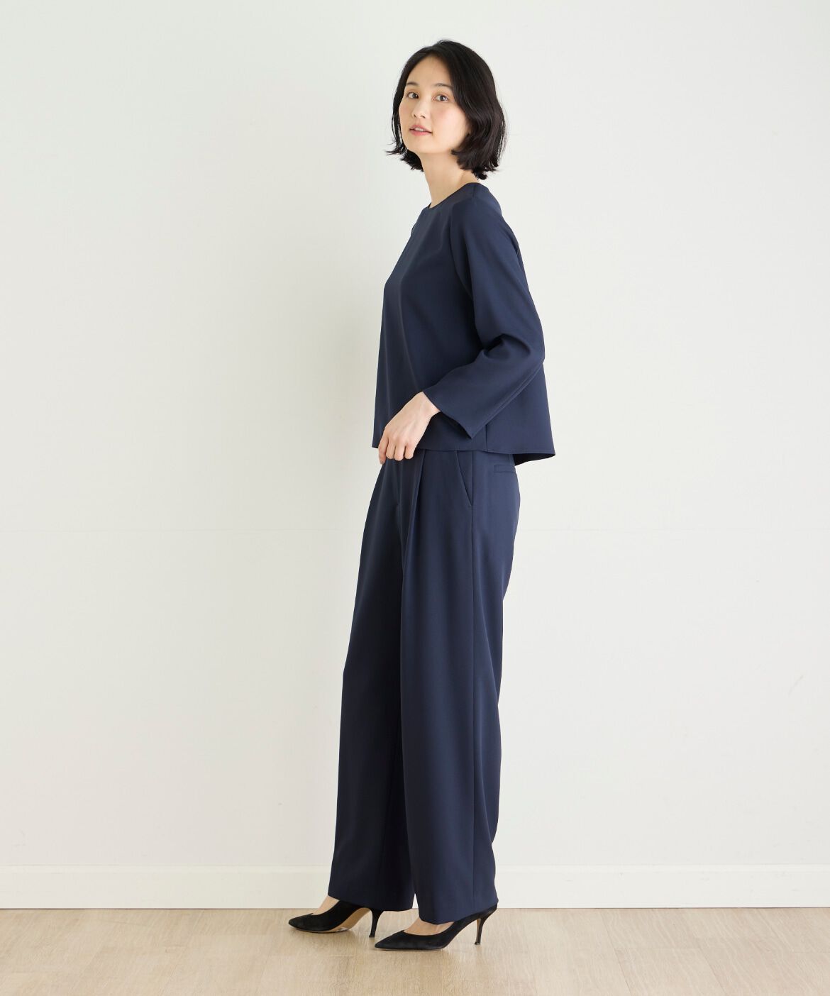 7-IDconcept.「《大きいサイズ》ワンタックストレートパンツ」|スラックス|