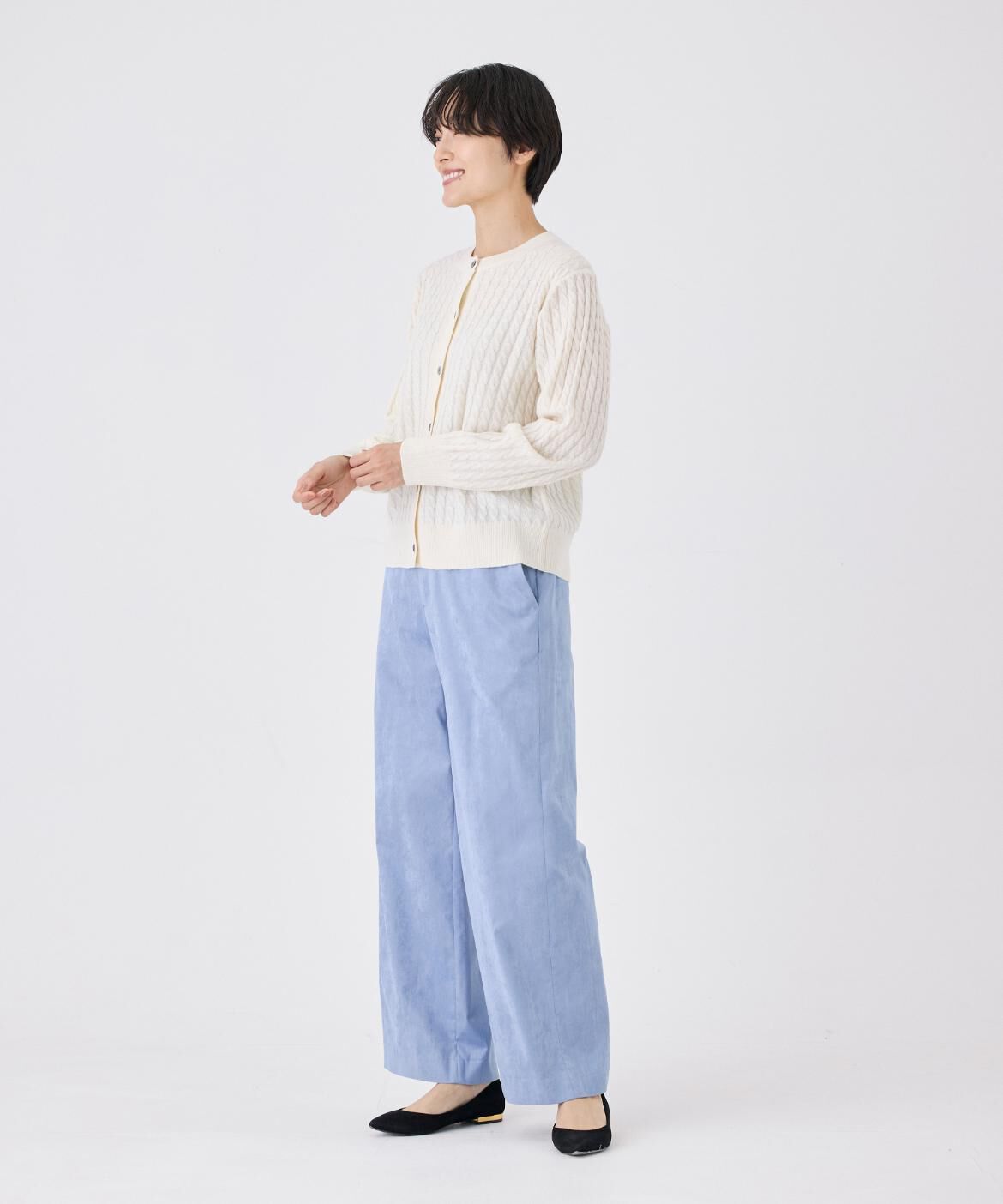 I.T.'S international「ケーブル柄クルーネックカーディガン」|カーディガン|