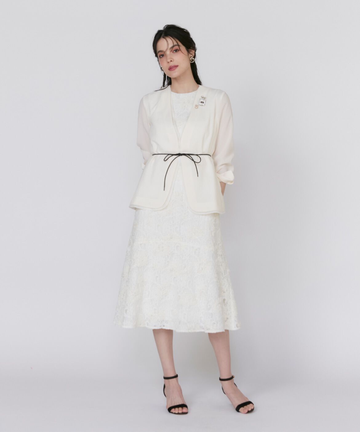 Maglie le cassetto「シアーラインノーカラージャケット」|ノーカラージャケット|