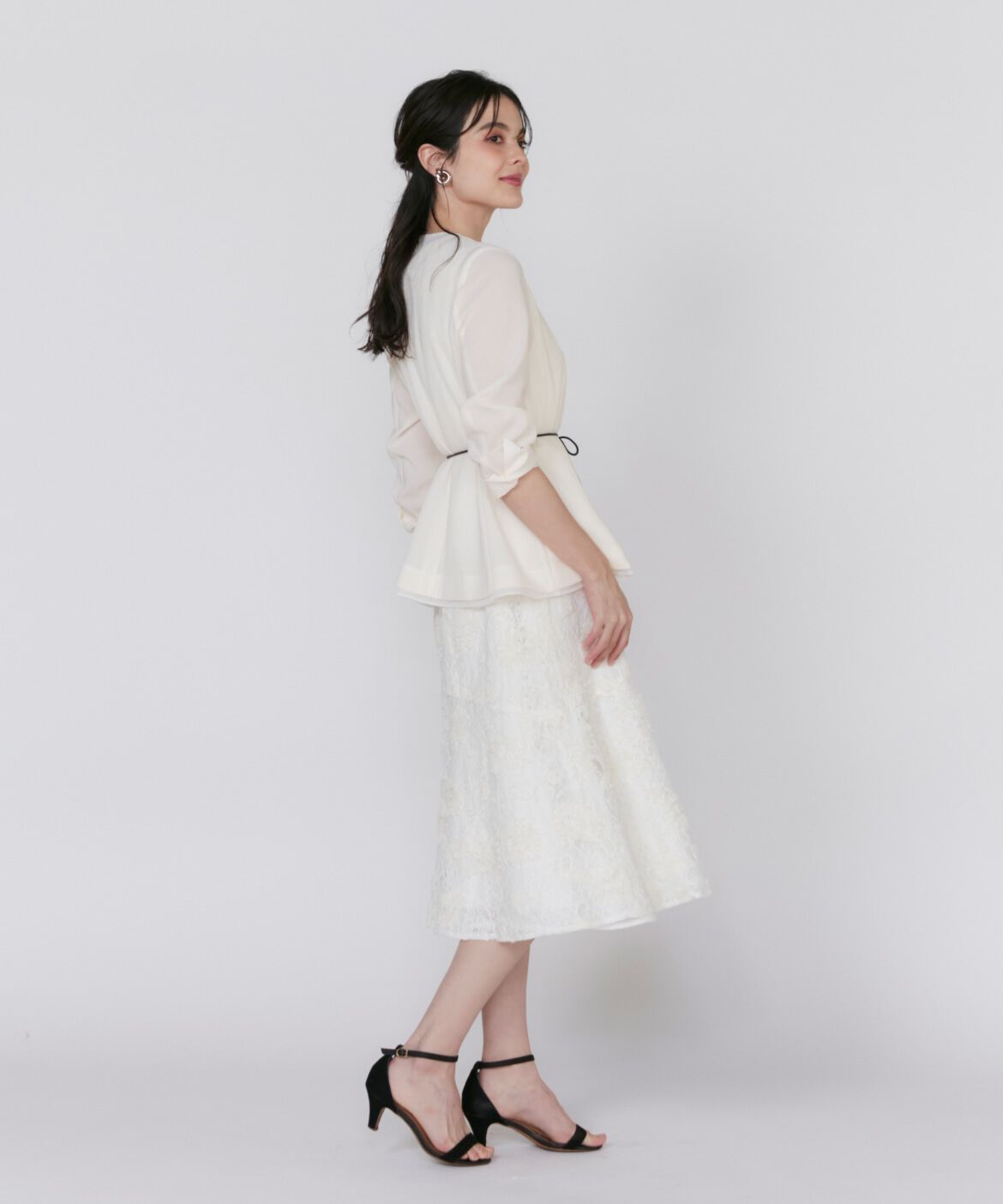 Maglie le cassetto「シアーラインノーカラージャケット」|ノーカラージャケット|