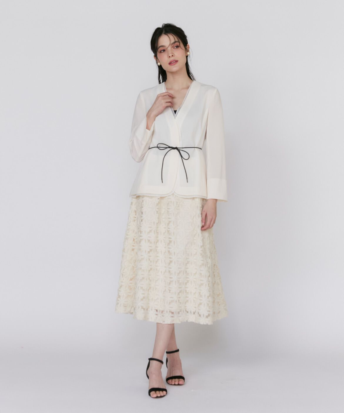 Maglie le cassetto「シアーラインノーカラージャケット」|ノーカラージャケット|