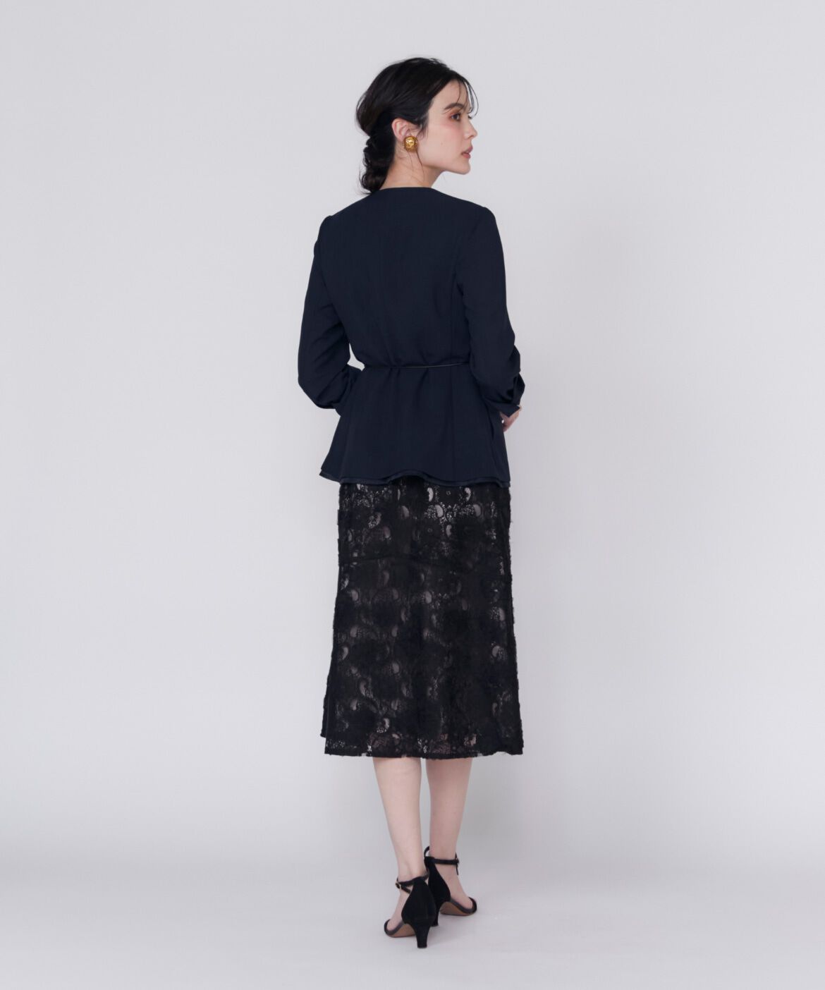 Maglie le cassetto「シアーラインノーカラージャケット」|ノーカラージャケット|