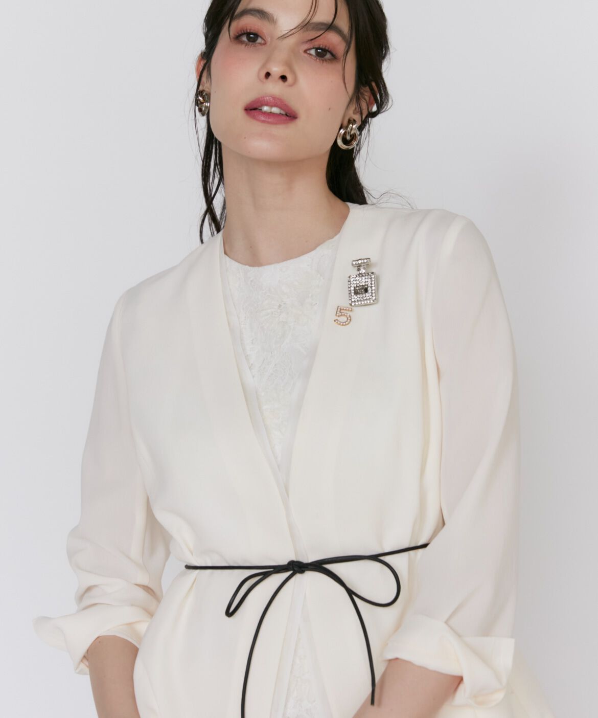 Maglie le cassetto「シアーラインノーカラージャケット」|ノーカラージャケット|