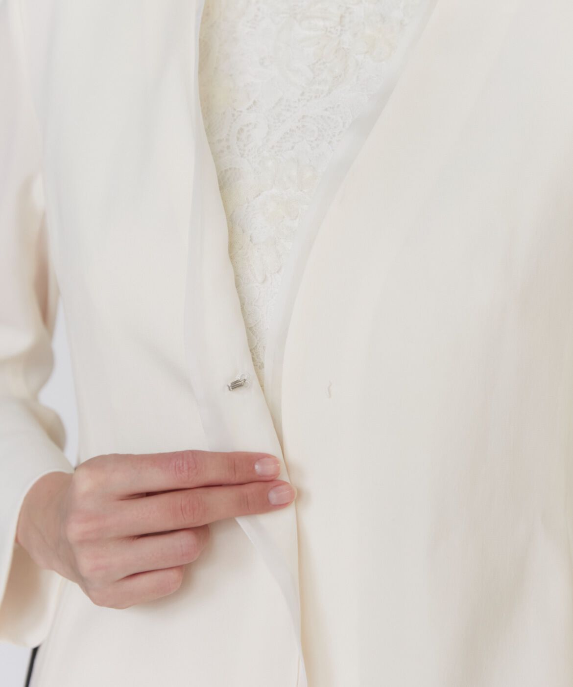 Maglie le cassetto「シアーラインノーカラージャケット」|ノーカラージャケット|