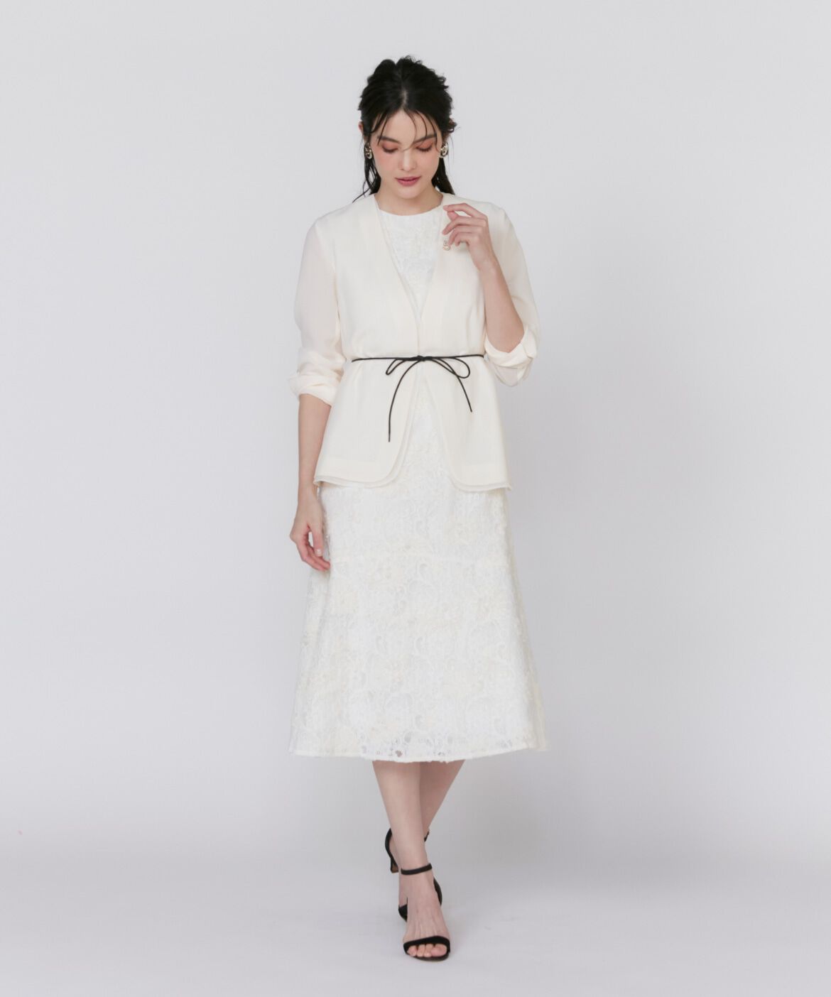 Maglie le cassetto「シアーラインノーカラージャケット」|ノーカラージャケット|