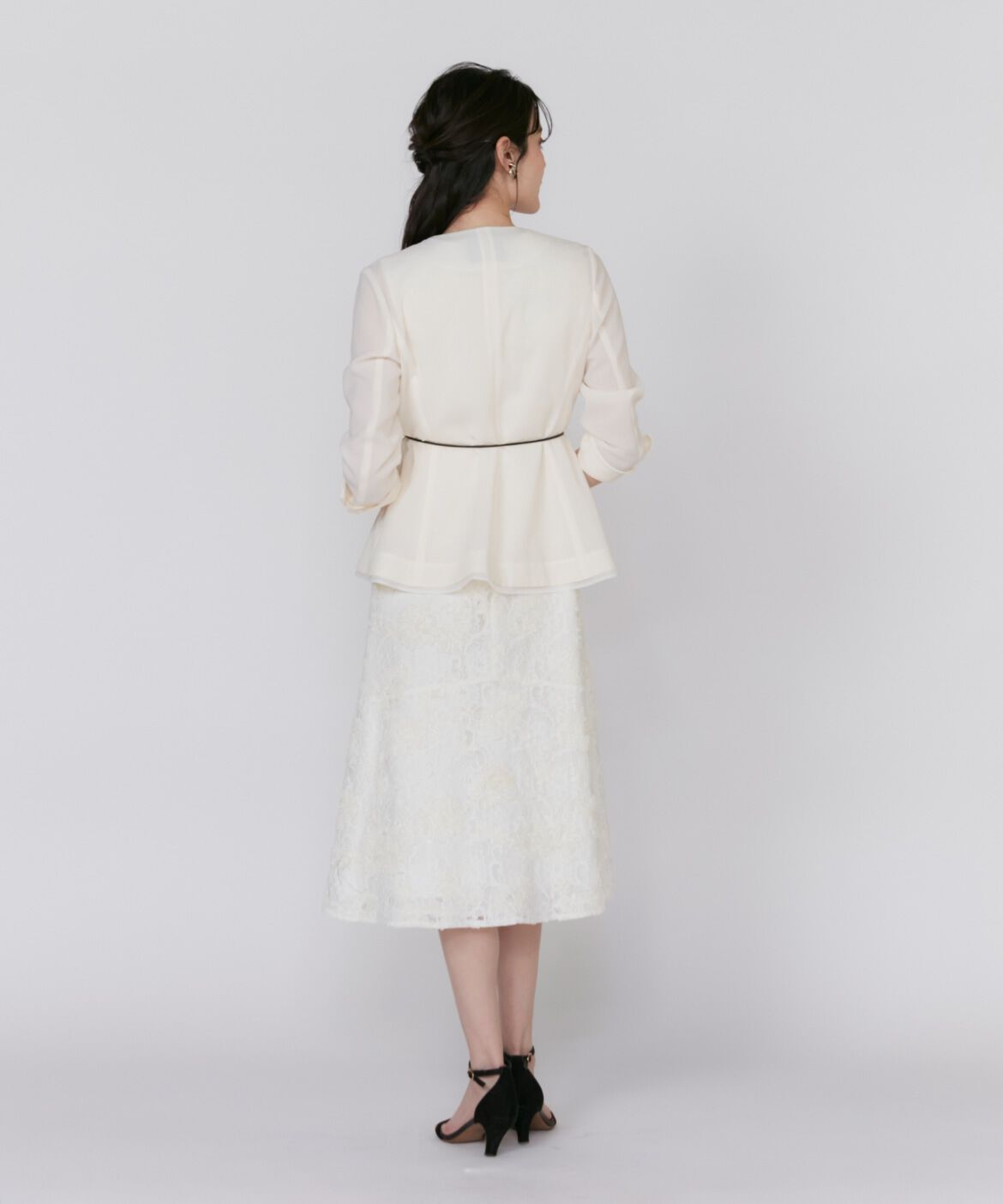 Maglie le cassetto「シアーラインノーカラージャケット」|ノーカラージャケット|