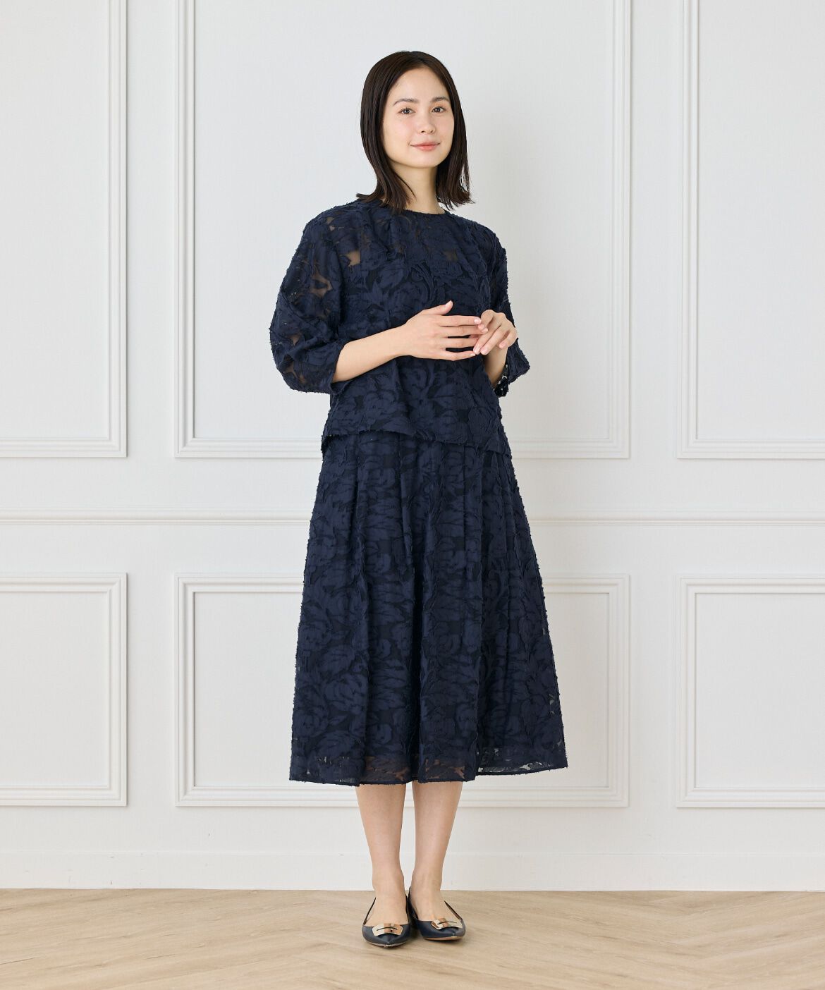 7-IDconcept.「カットジャカードブラウス」|シャツ・ブラウス|