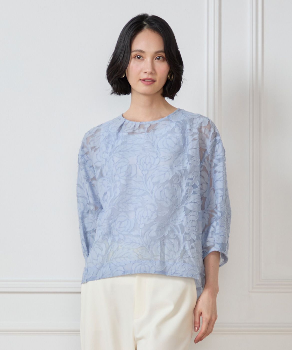 7-IDconcept.「カットジャカードブラウス」|シャツ・ブラウス|