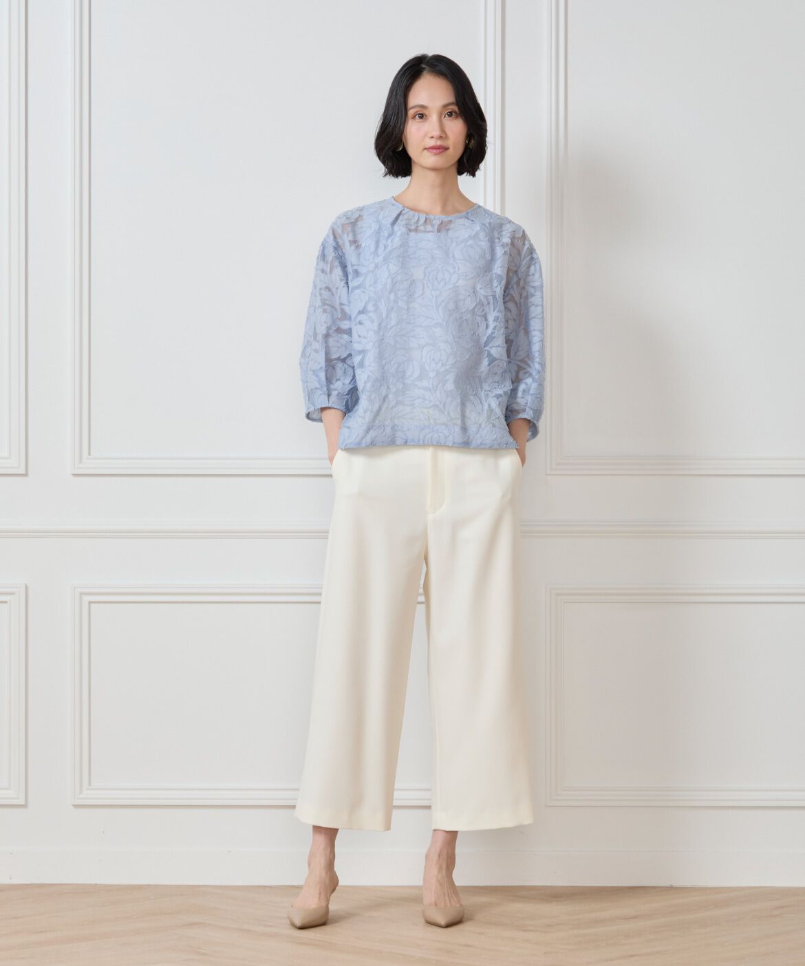 7-IDconcept.「カットジャカードブラウス」|シャツ・ブラウス|
