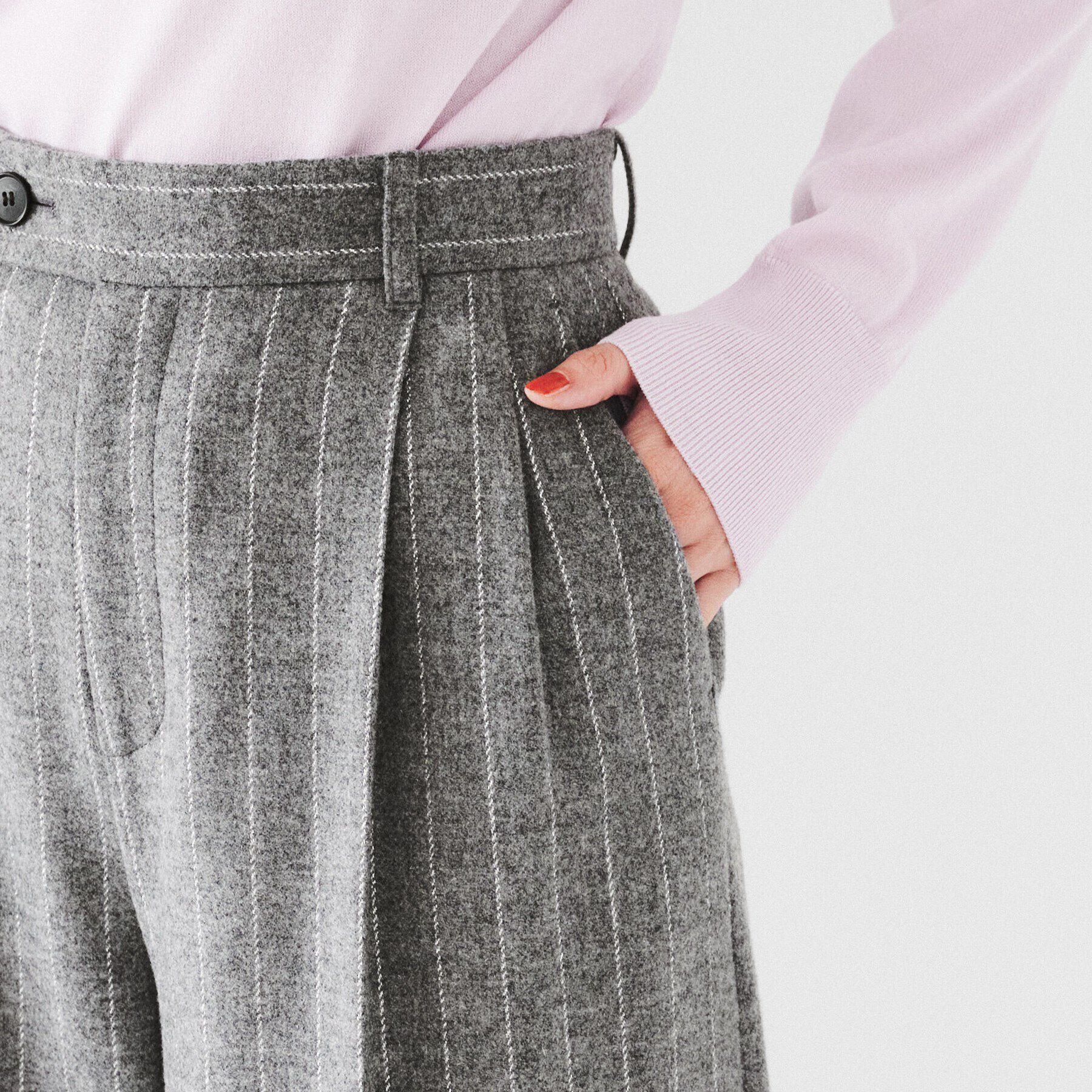 UNTITLED「【ゆったり/日本製/こなれ感】ラメストライプパンツ」|その他|