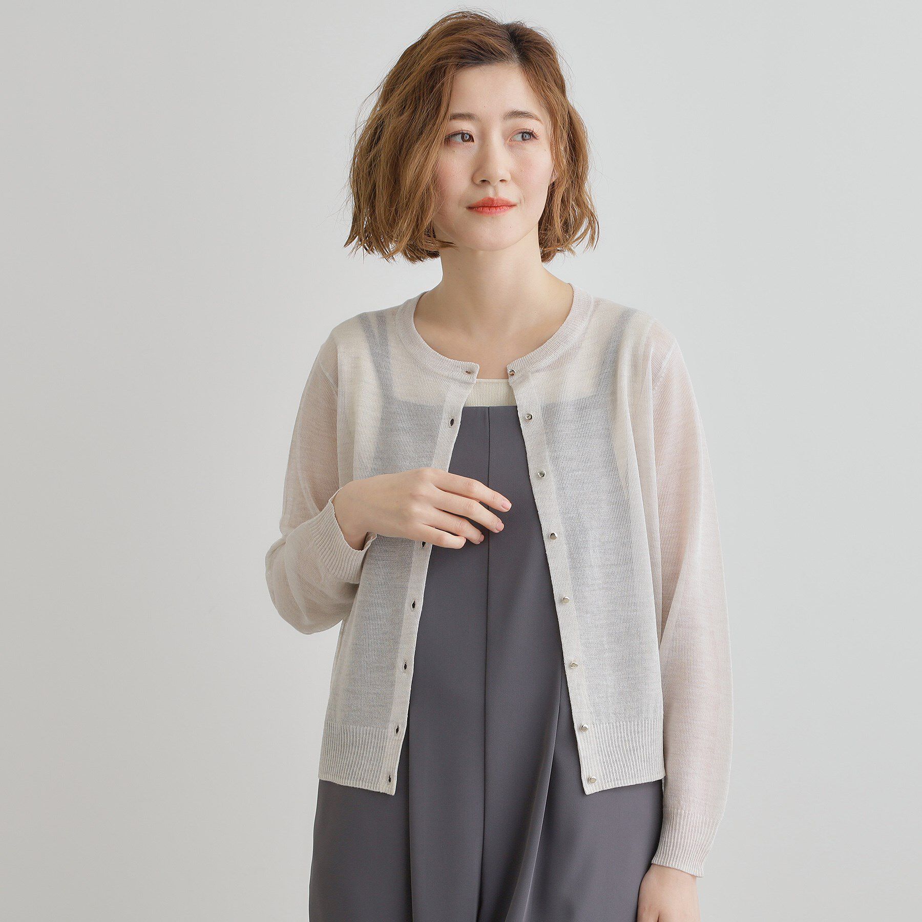 grove「【雑誌掲載】洗えるシアーカーディガン」|カーディガン|