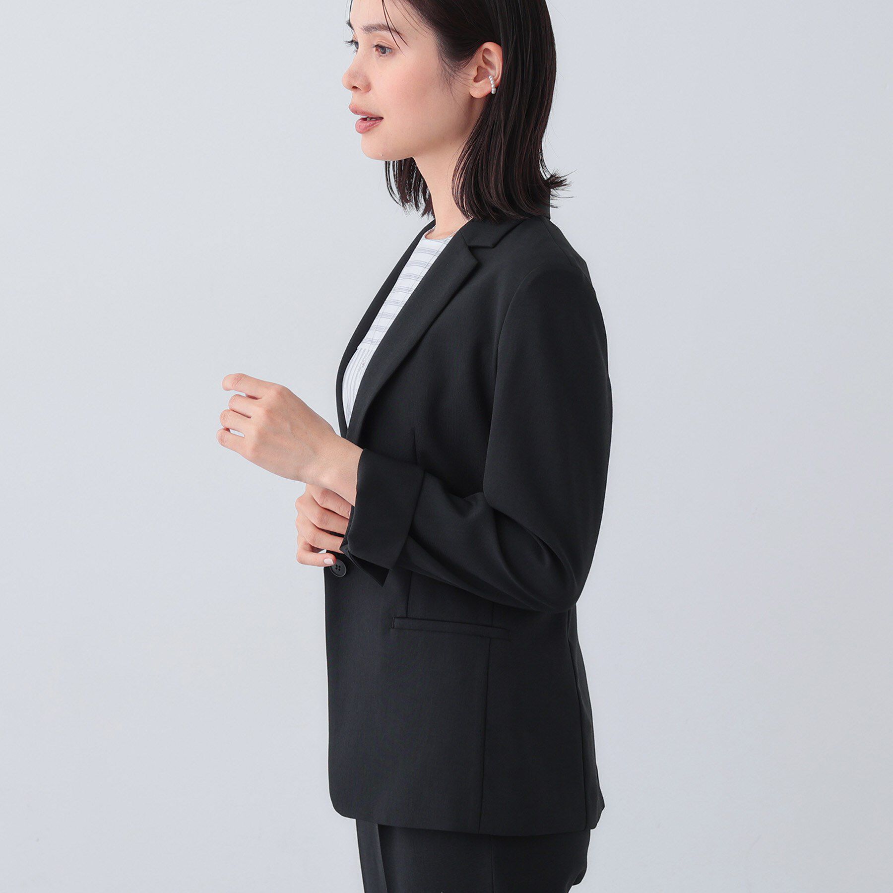 INDIVI「【定番スーツ／UVケア／洗える】ウール調テーラードジャケット」|スーツ|