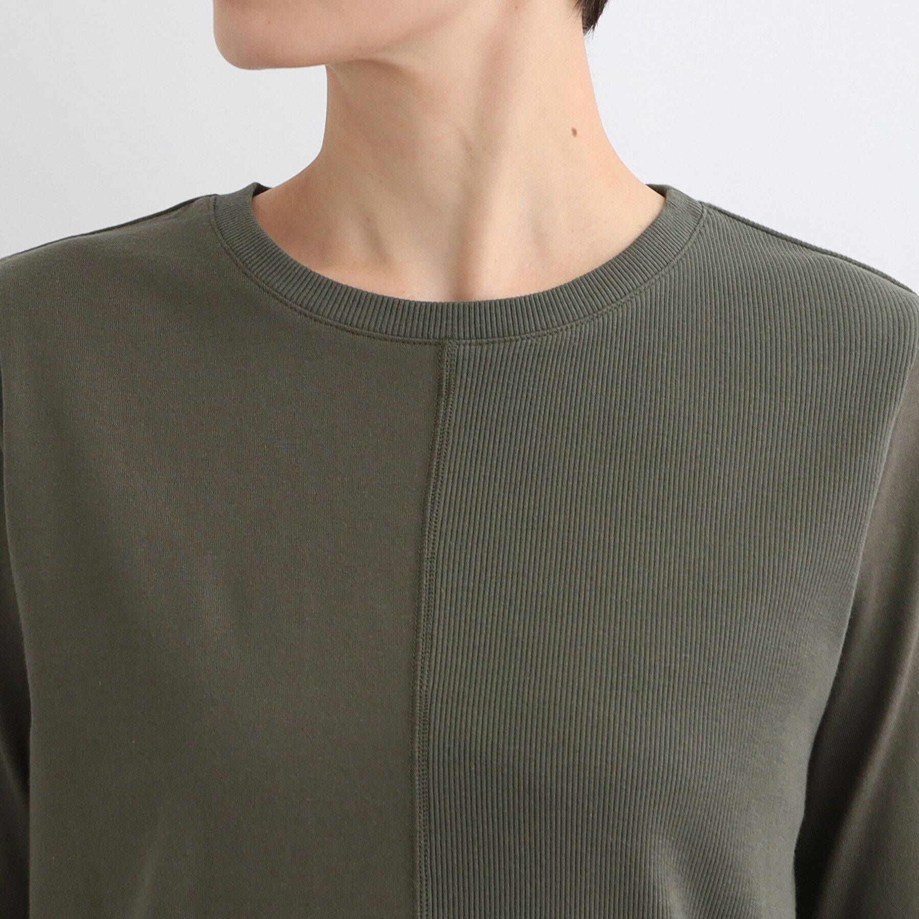 INDIVI「【洗える／日本製】コンビ素材デザイントップス」|Tシャツ・カットソー|