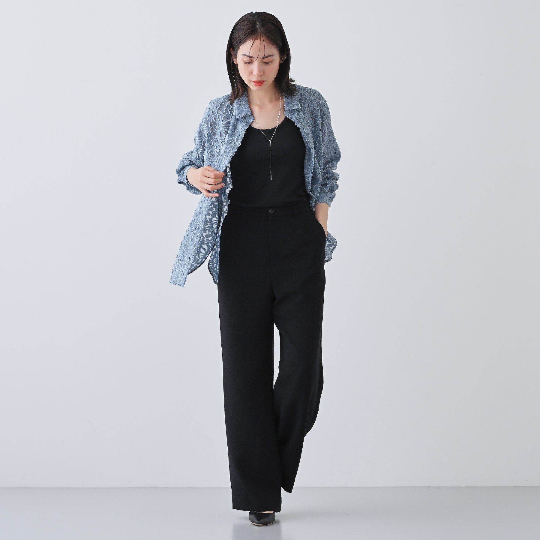 INDIVI「【日本製／トリアセテート】ストレートラインパンツ」|その他|